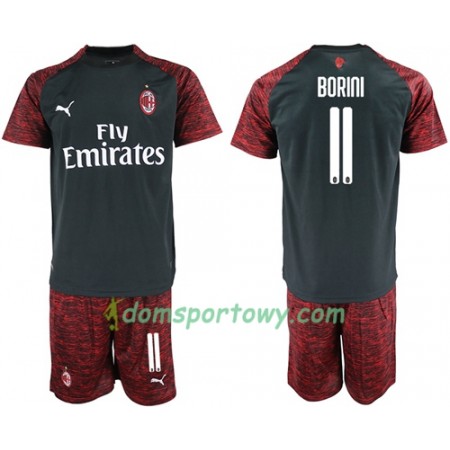 Koszulka AC Milan Borini 11 Dziecięcy Trzeci Koszulki Piłkarskie 2018-2019 Krótki Rękaw